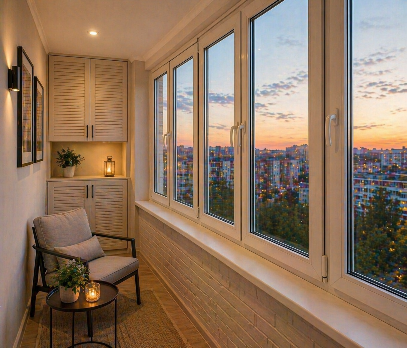 Тёплое распашное остекление